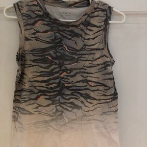 ALL SAINTS Muscle Tank Cream multi size Small